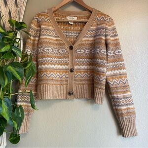 Chicwish Women's Tan Patterned Cardigan Sweater